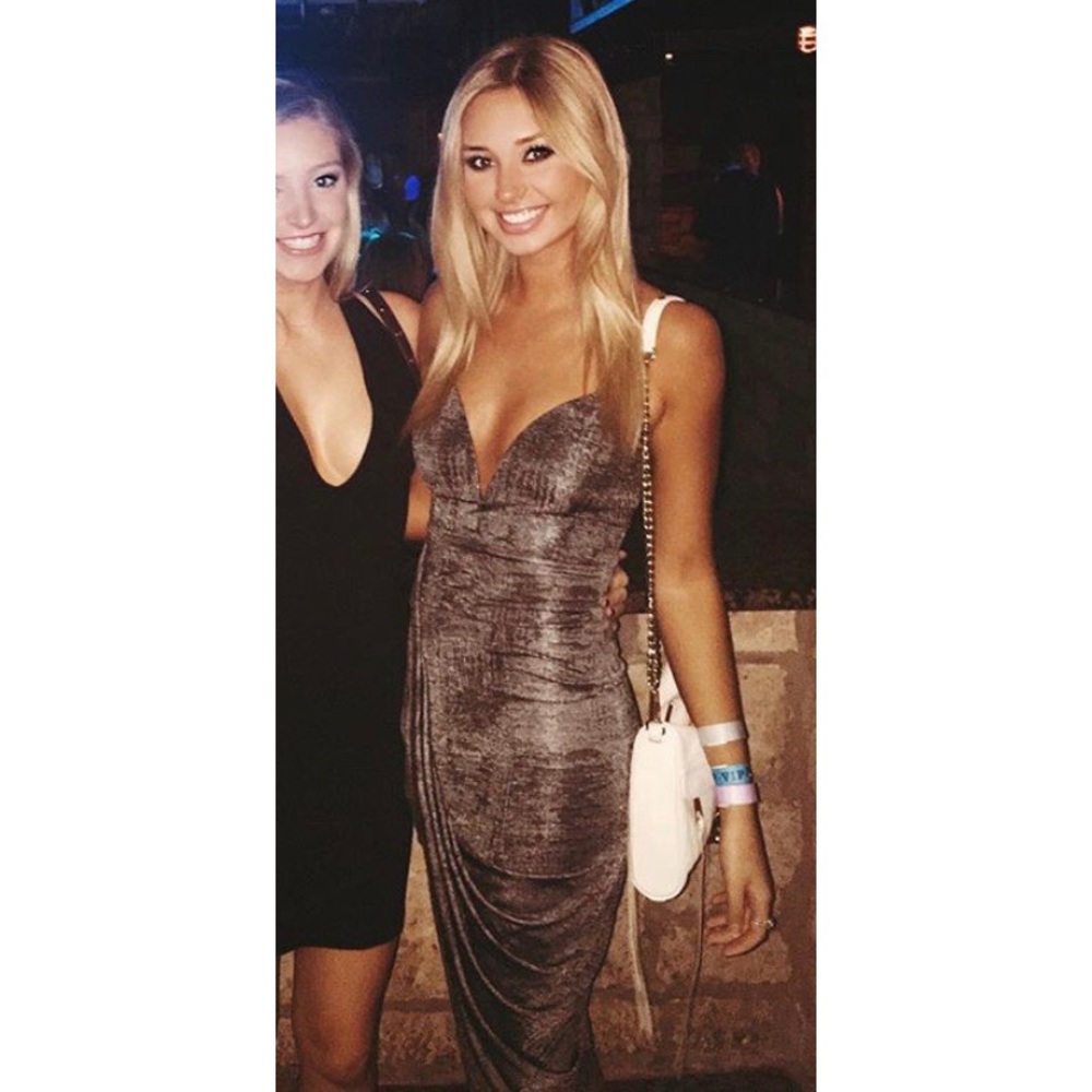 Gray Slinky Asymmetrical Dress